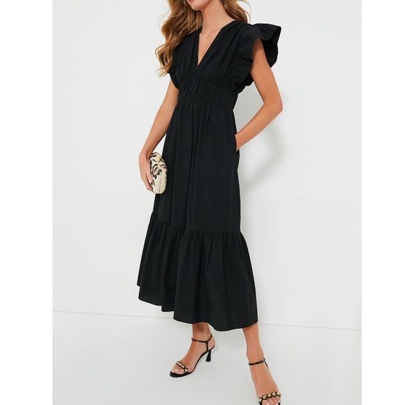 TUCKERNUCK Black Sutton Flutter Sleeve Maxi Dress - Picture 2 of 10